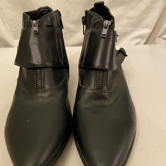 Cortefiel black leather ankle boots 7.5 NEW - Picture 2 of 6